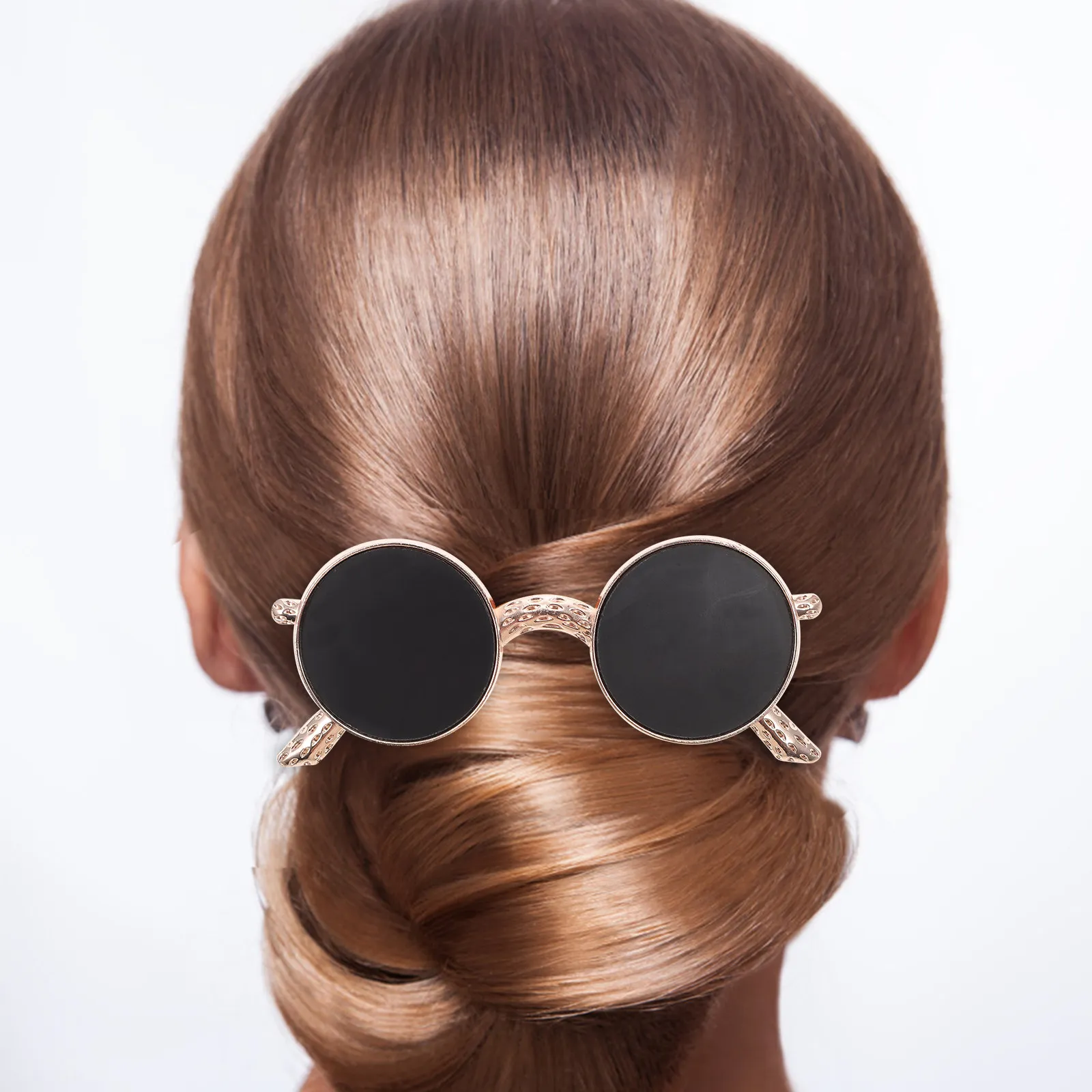 

Sunglasses Shape Hair Barrette Metal Alloy Vintage Hairpin Strong Snap Clip for Women Stylish Hair Accessory Decorative