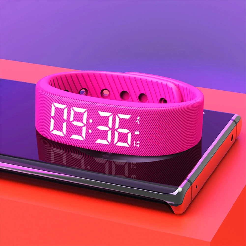 LED digital smart bracelet strap and bracelet 3 sets clock vibration smart bracelet with running pedometer sleep monitoring func