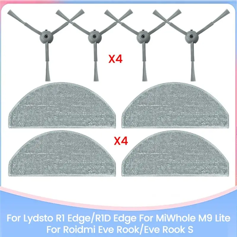 Ricambi Vintage per Lydsto R1 Edge/R1D Edge, Miwhole M9 Lite, Roidmi Eve Rook/Eve Rook S: Spazzola, Panno per Mocio, Filtro Hepa