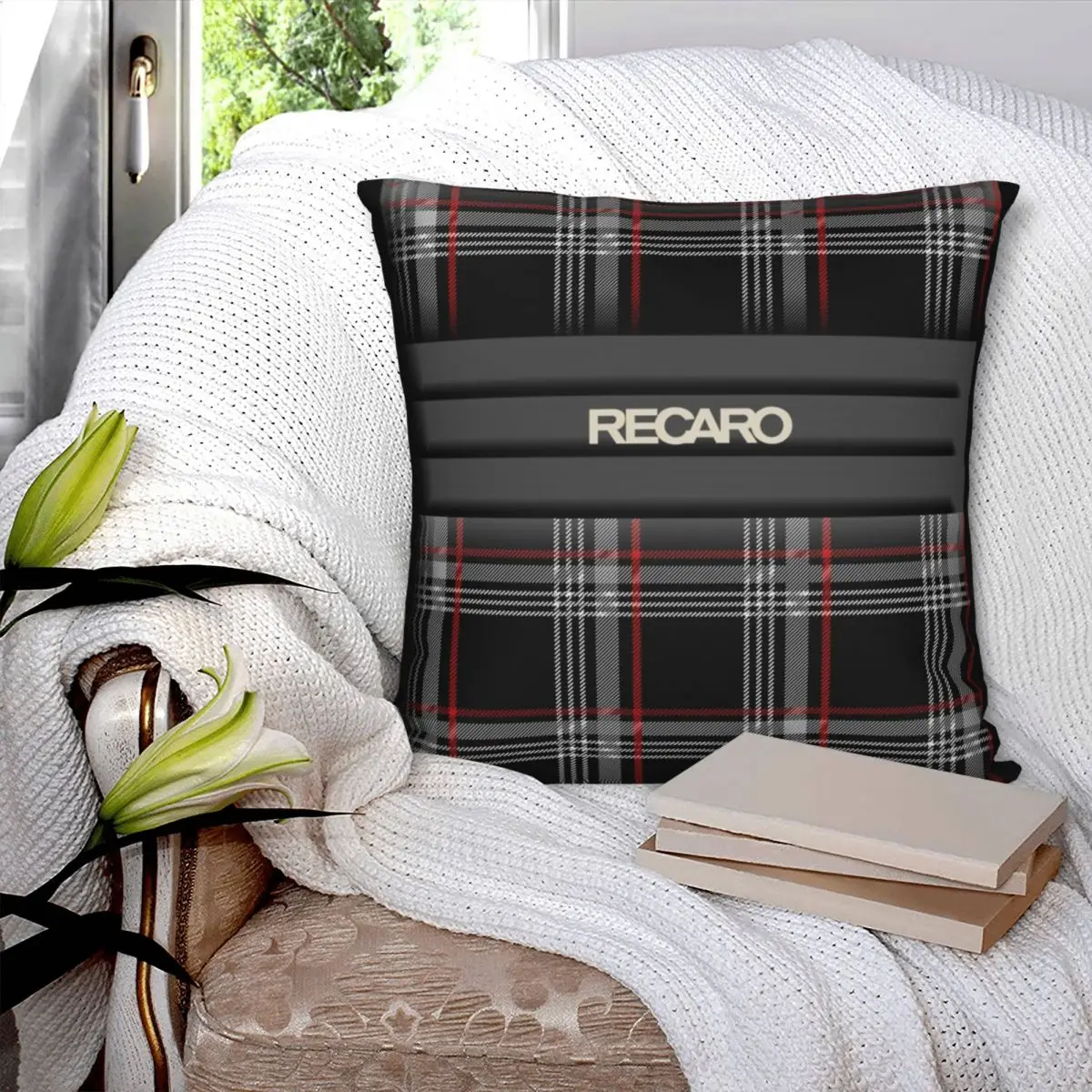 Recaro Seat Upholstery Pillowcase Polyester Linen Velvet Creative Zip Decor Sofa Cushion Cover 18\