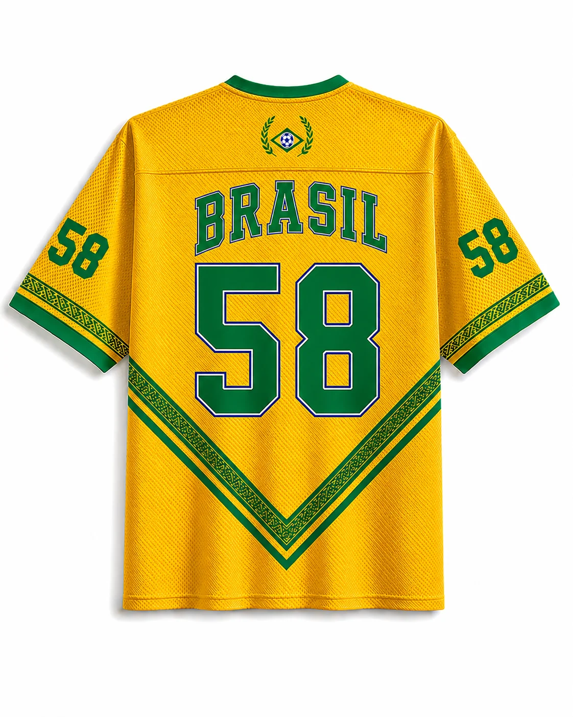 American Retro Brazilian Football 3D Printed Wheat Stripe Men's and Women's Breathable Loose Mesh Support Short Sleeved Shirt