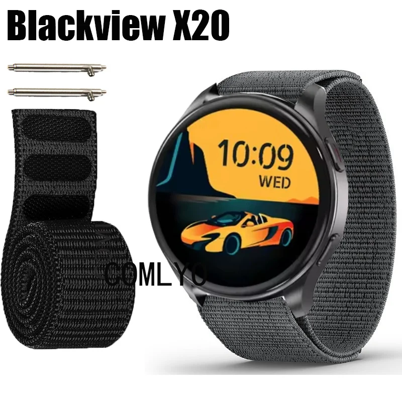 Watchband for Blackview X20 Smart Watch Band Strap Hook&Look Nylon Belt