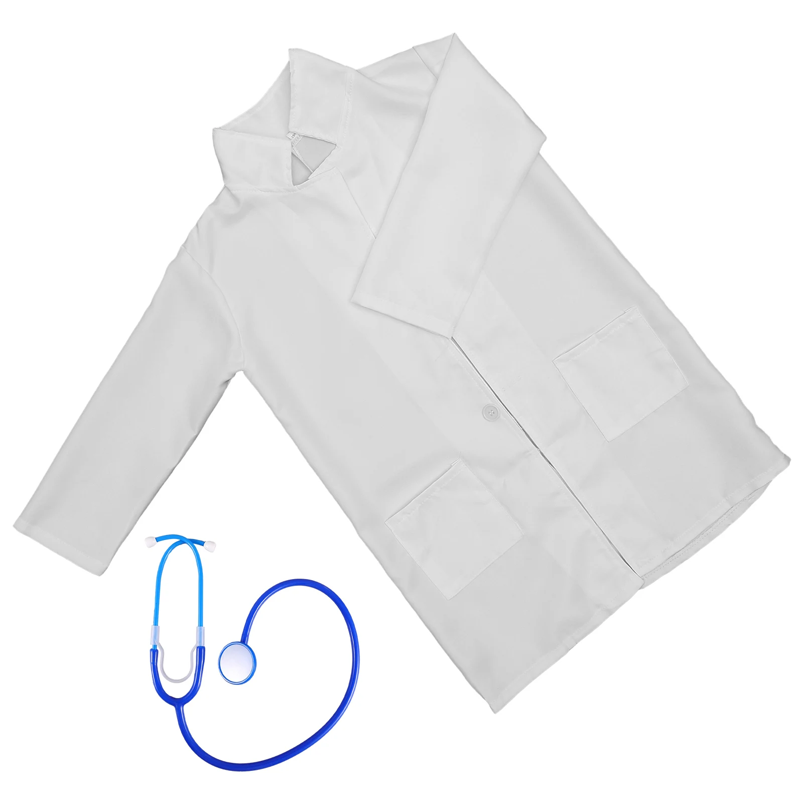 

Doctor Costume Kids White Coat Stethoscope Cotton Plastic Accessories Washable Decorative Kit Kids Doctor Costume Set