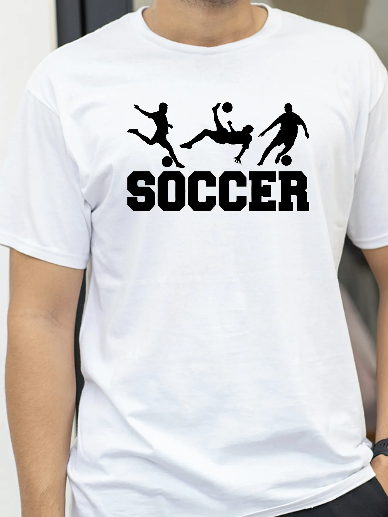 

Soccer Printing Tshirt for Men Round Neck Casual Simple StyleT-Shirt fashion outdoor sports tees short sleeved tshirt summer tee