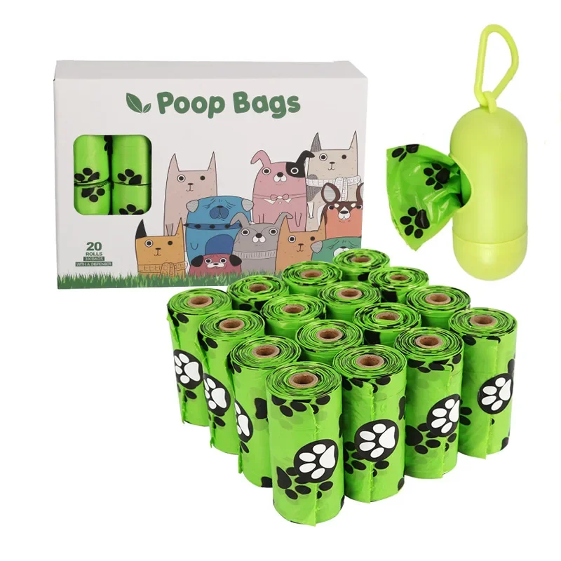 

New Pet Biodegradable Trash Bag Dog Poop Bags Bulk Biobase Scented Poo Bag Degradable Cat Waste Bags Dog Poop Dispenser Gifts