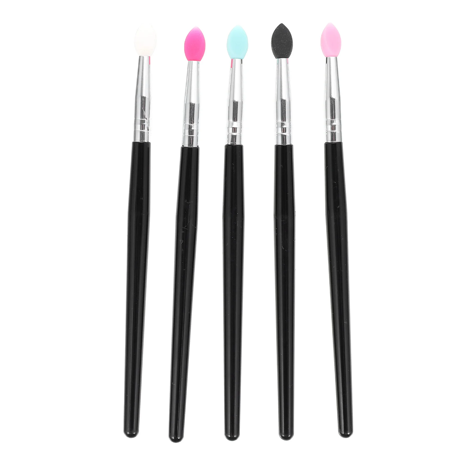5 Pcs Silicone Eyeshadow Brush Applicator Makeup Lip Gift Set Beauty Supply Plastic Handle Cosmetics