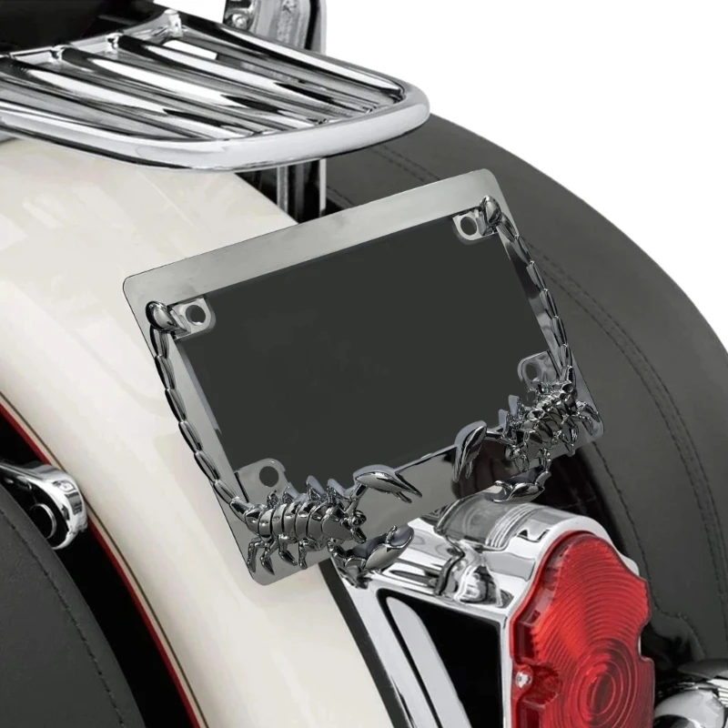 Akcesorium motocyklowe: zakrzywiony uchwyt na tablicę rejestracyjną i rama czaszką skorpiona do amerykańskiego modelu D7YA