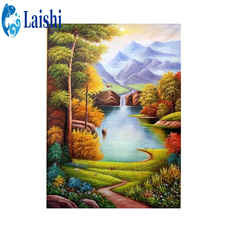 

Новый 5D кристалл алмазная живопись пейзажная живопись DIY круглая вышивка крестиком Алмазная вышивка украшение дома Рождественский подарок