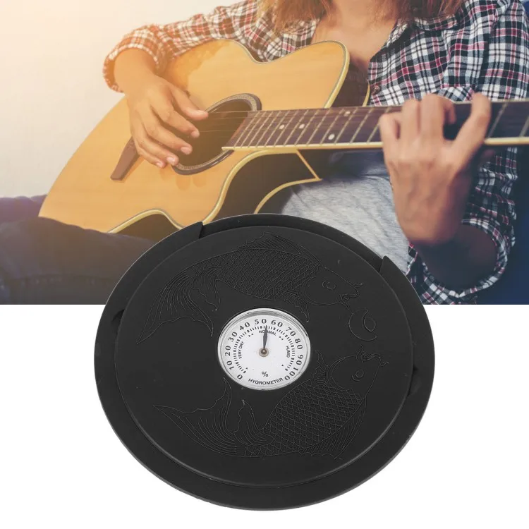 Guitar Soundhole Humidifier with Hygrometer Humidity Gauge Folk Acoustic Guitar Sound Hole Humidifier Black