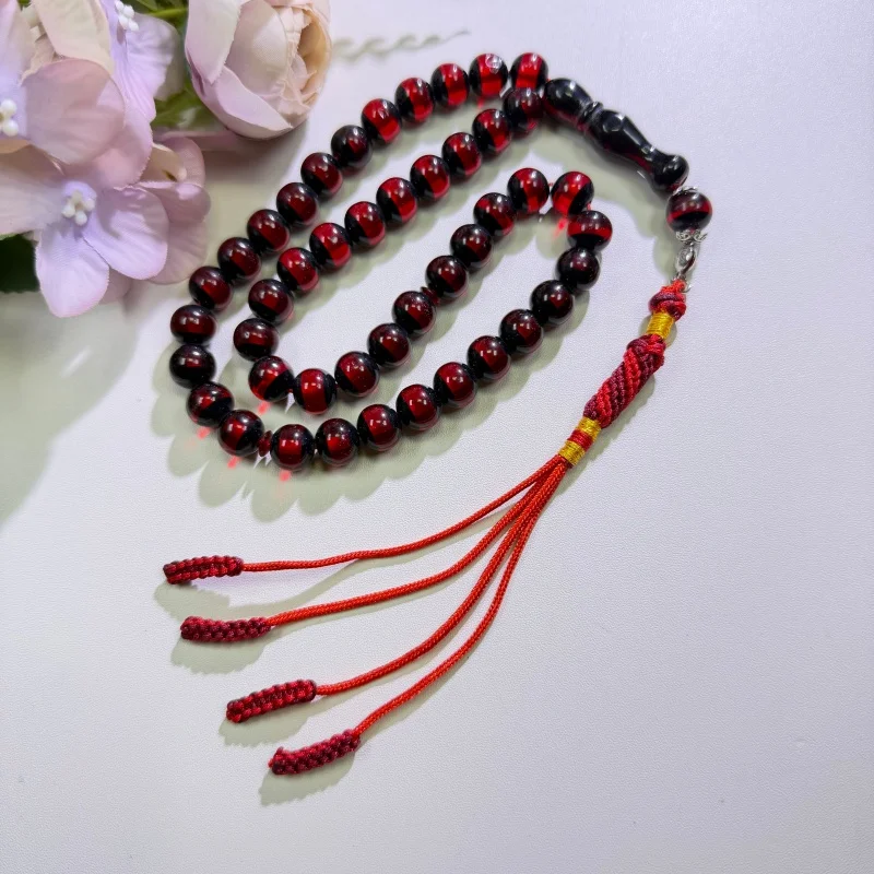 1Pc Handmade Muslim Prayer Beads with Tassel, Rosary Tasbih Handheld Decor Bracelet - view 6