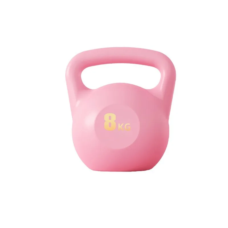 Hervidor de pesas Kettlebell para mujer y hombre, herramienta de entrenamiento de fuerza en cuclillas profundas, color rosa, 2-8kg