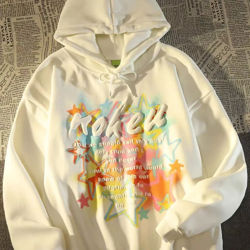 

Alphabet Young Students Male Hoodie Printing American Style Novelty And Luxury Designer Streetwear Tops Men's Hooded Sweatshirt