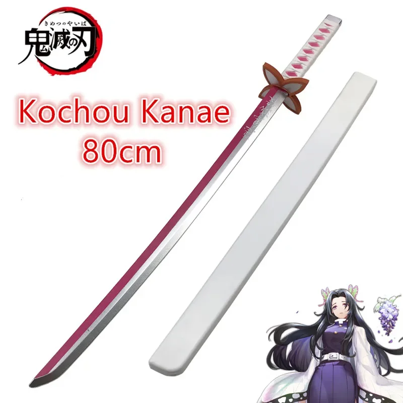 Demon Slayer Katana Arma para Cosplay, Espadas Anime, Kochou Kanae Kyoujurou, Tanjirou, Original, 80cm