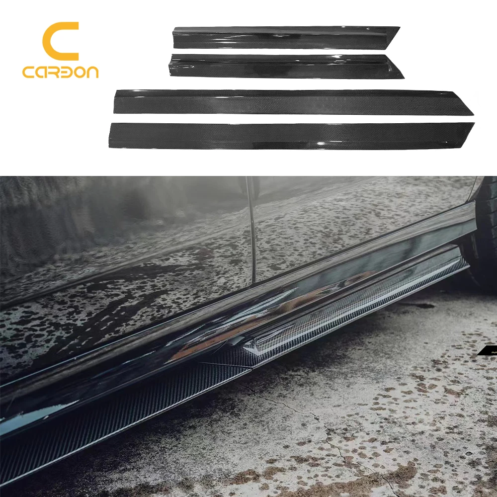 2Pcs Car Side Skirt Extension FD Style For Mercedes Benz W213 Carbon Fiber Side Skirt Decoration Auto side skirt Accessories