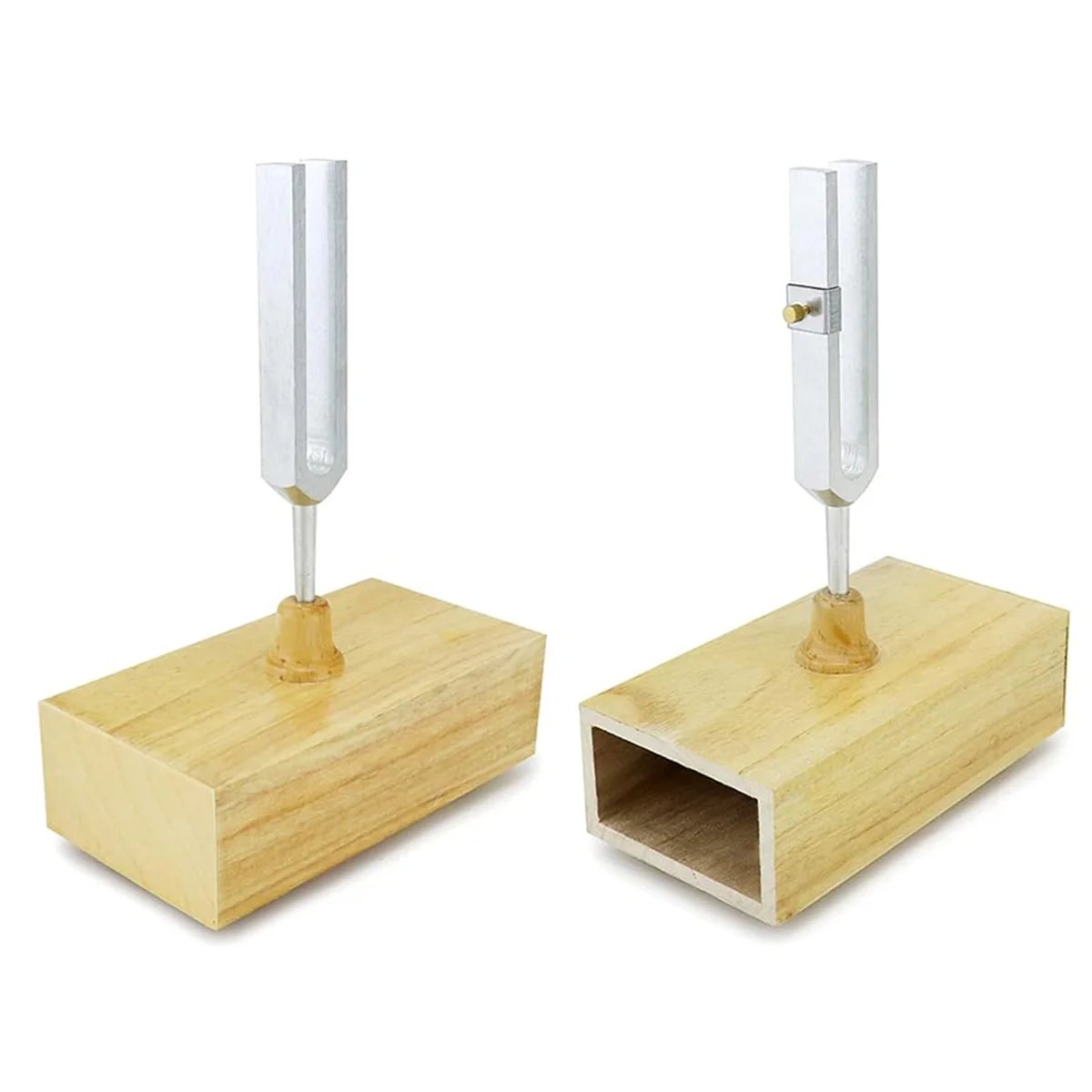 Horquilla de afinación con caja de resonancia, accesorio para terapia de sonido, Yoga, meditación y relajación, 440HZ, paquete de 2