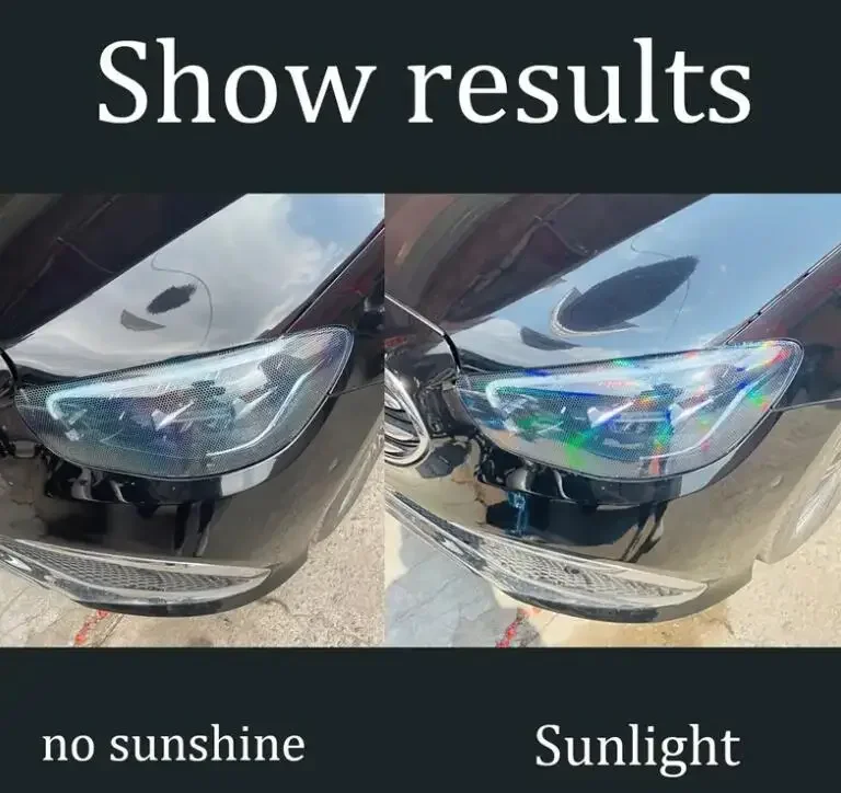 Carro e motocicleta Laser Honeycomb Faróis, Taillight Lamp Vinyl Wrap, Farol Tint, Fog Light, filme impermeável