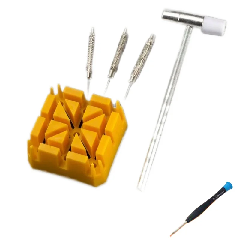 Watch Link Remover, Watch Band Adjuster, Strap Resizing Tool with Hammer for Watch Repai