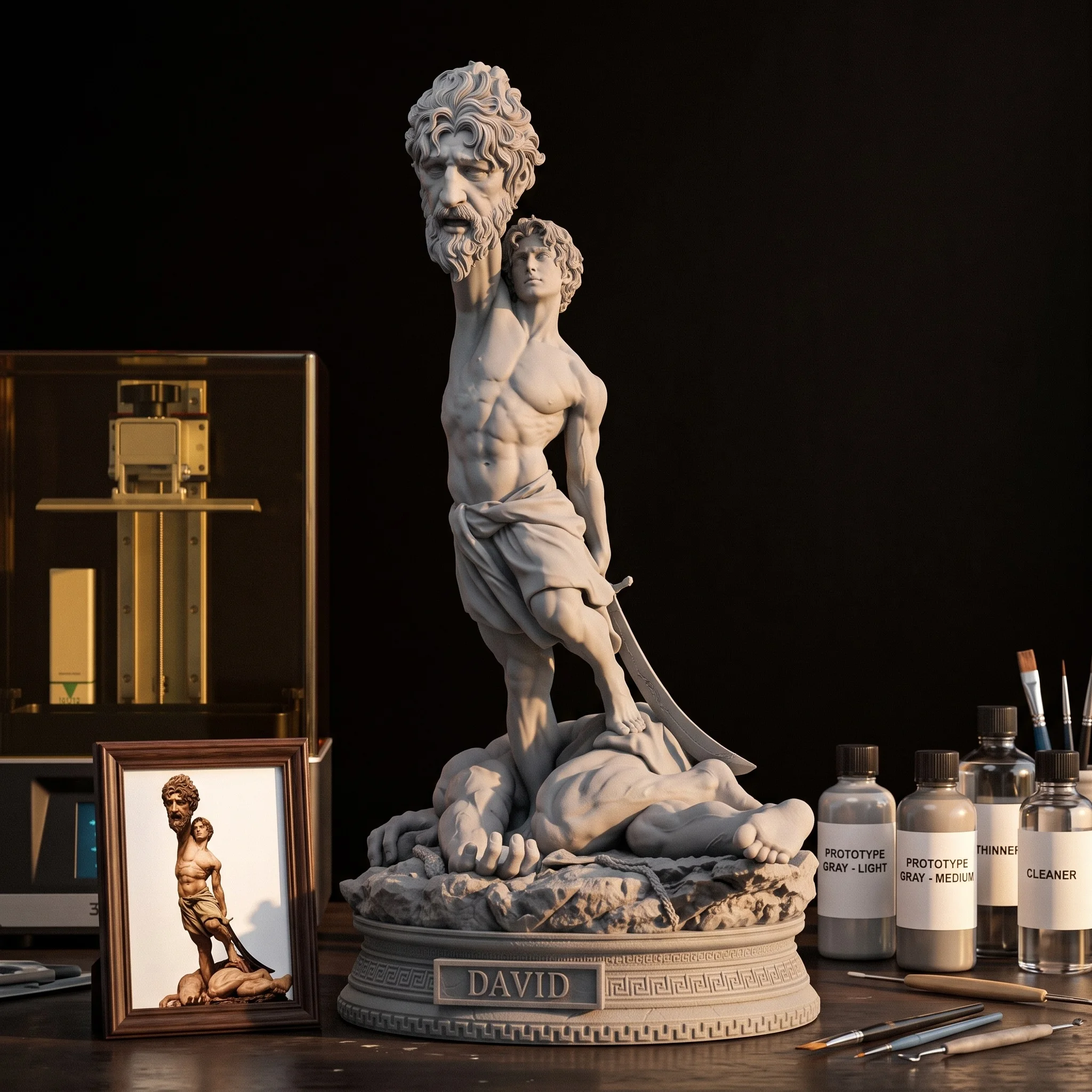 1/24 1/18 1/12 David Ancient Greek Mythology Warrior Unpainted Unassembled 3D Print Model (Needs Painting and Assembly)