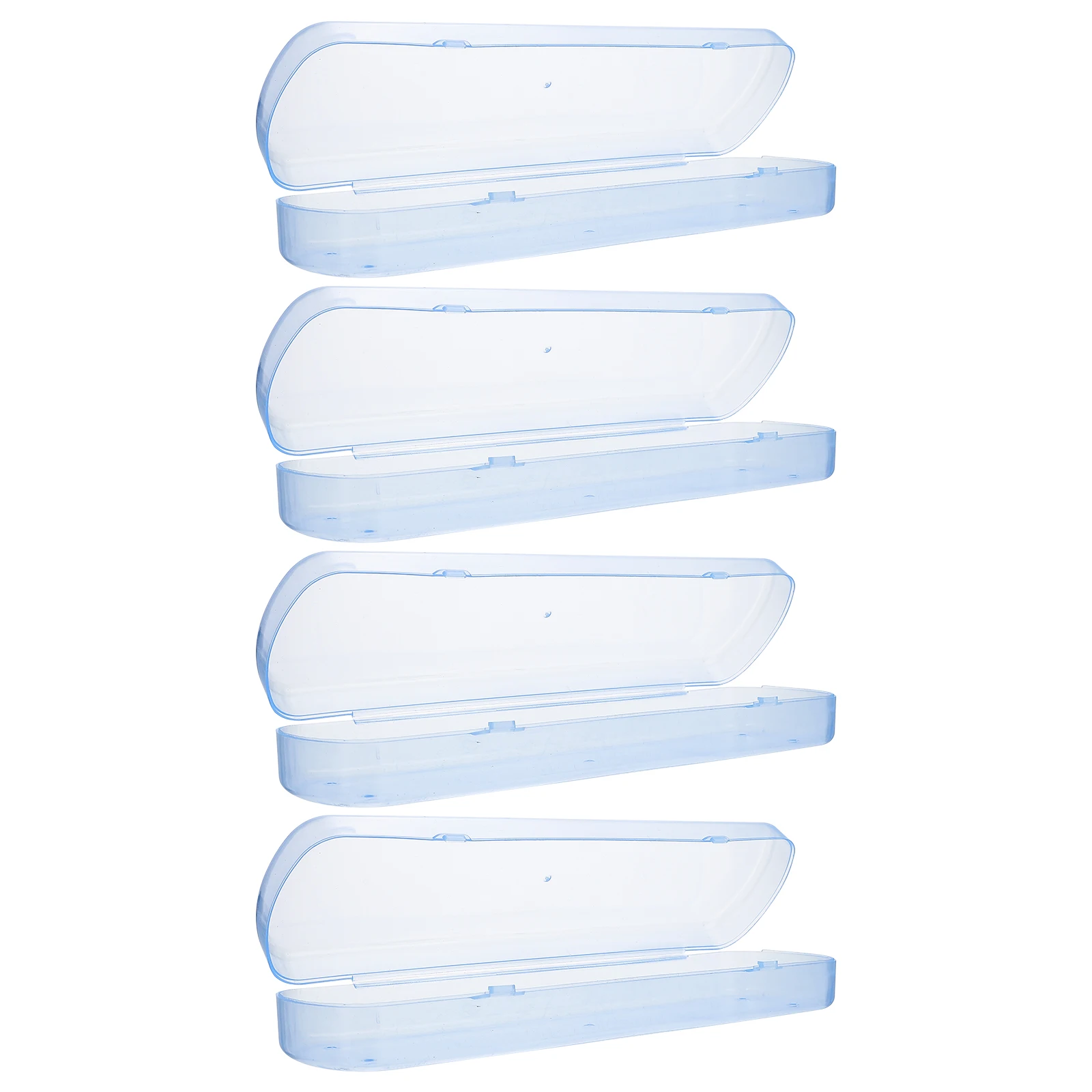 

4Pcs Toothbrush Box Travel Toothbrush Case with Buckle Design Smooth Edges Airtight Portable Storage for Camping Business Trip