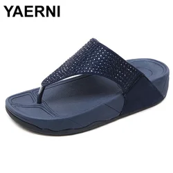 Rhinestone Summer Women Slippers Flip Flops Women Outdoor Beach Comfort Casual Slippers Indoor Bathroom Platform Sandals