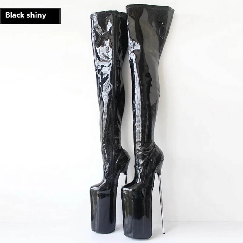 CACA 30cm kobiety buty do uda, mężczyźni Cosplay buty, fetysz buty na wysokim obcasie, długie botki, platformy, czarny, czerwony, niestandardowe kolory