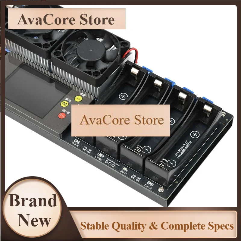 AvaCore8 Channel 18650 Battery Capacity Internal Resistance Tester DC 12-19V Automatic Charging And Discharging Module 2.4 Inch