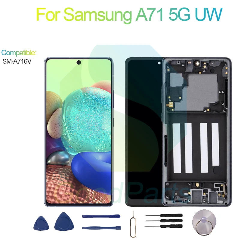 For Samsung A71 5G UW Screen Display Replacement 2400*1080 SM-A716V A71 5G UW LCD Touch Digitizer