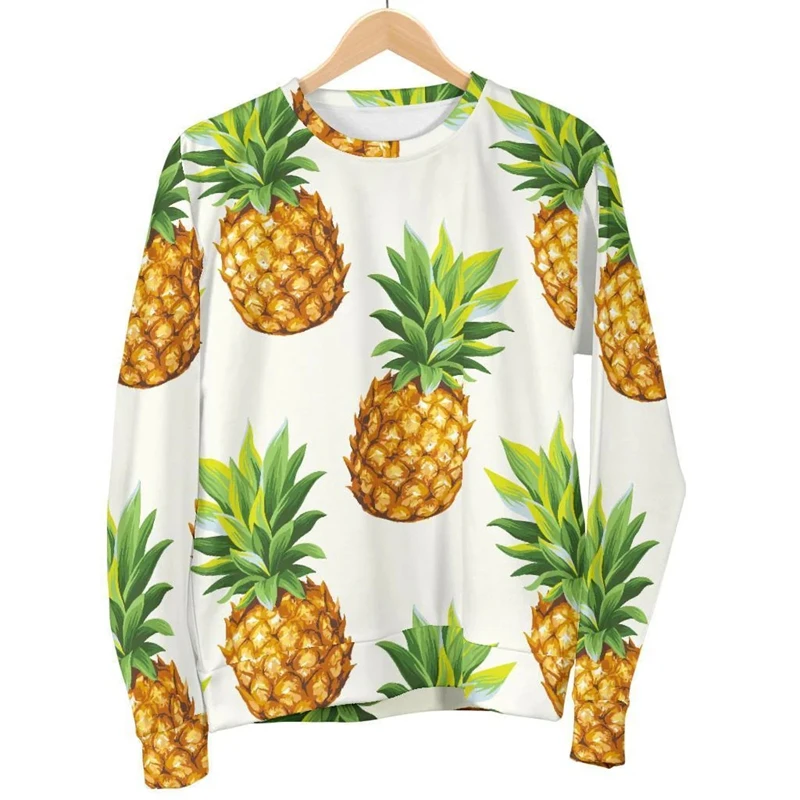 

Colorful Pineapple Graphic Sweatshirts Harajuku Fashion Watermelon 3D Print Pullovers For Men Clothes Long Sleeve O Neck Sweater