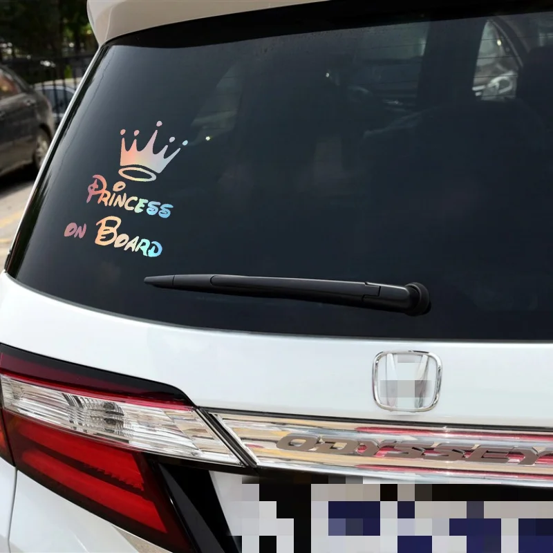 Car Stickers Princess Baby On Board Reflective Decals For Window Windshield Trunk Motorcycles Auto Tuning Styling