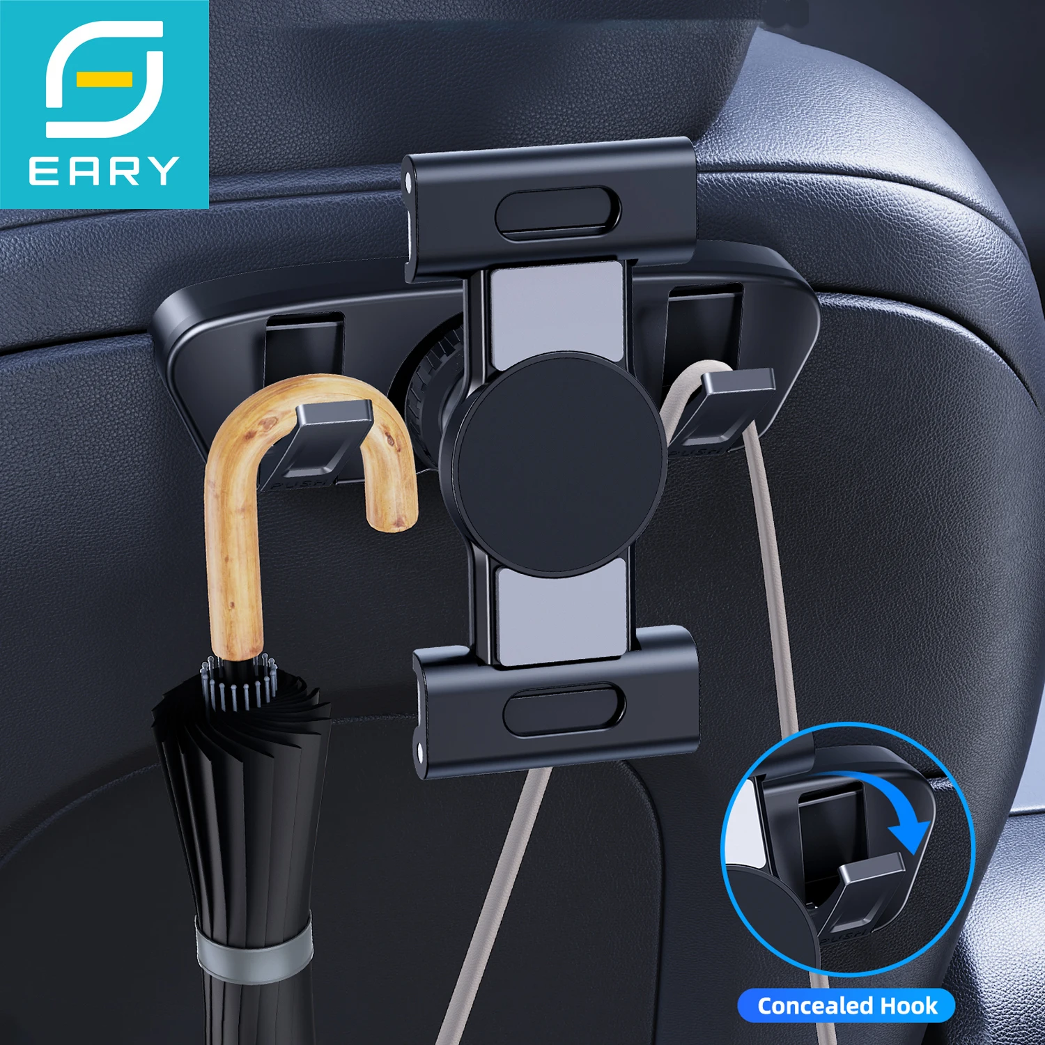 Eary Foldable Tablet Mount 360°Rotation Car Back Seat Phone Holder for Tesla Model 3/Y Stand for Kids for iPad for 4.7-12.9
