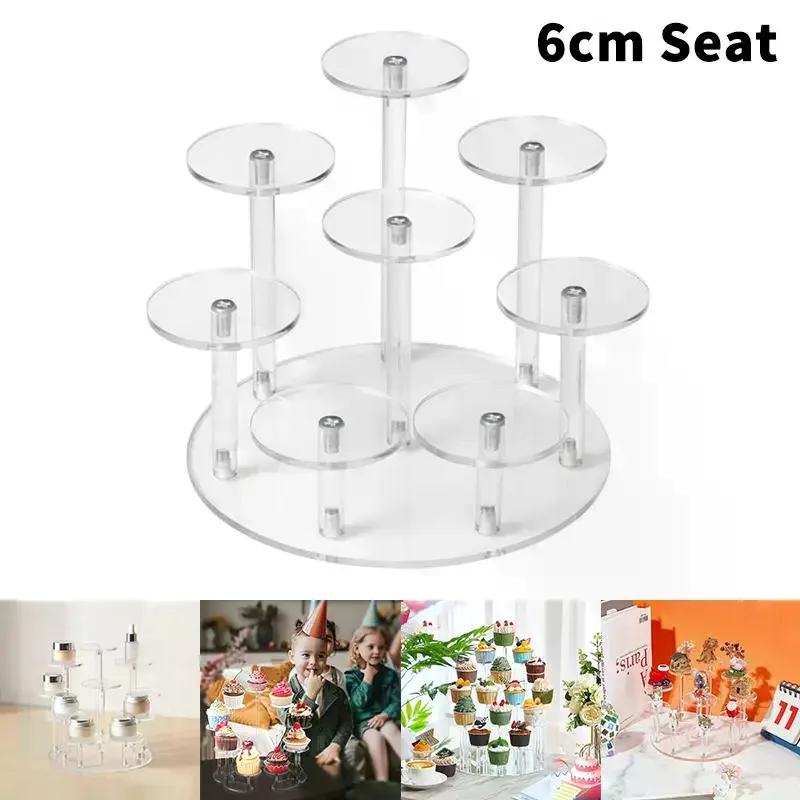 Multifunctional Acrylic Storage Display Rack With 6/8/10 Base Suitable For Displaying Small Statues Jewelry And Cosmetics