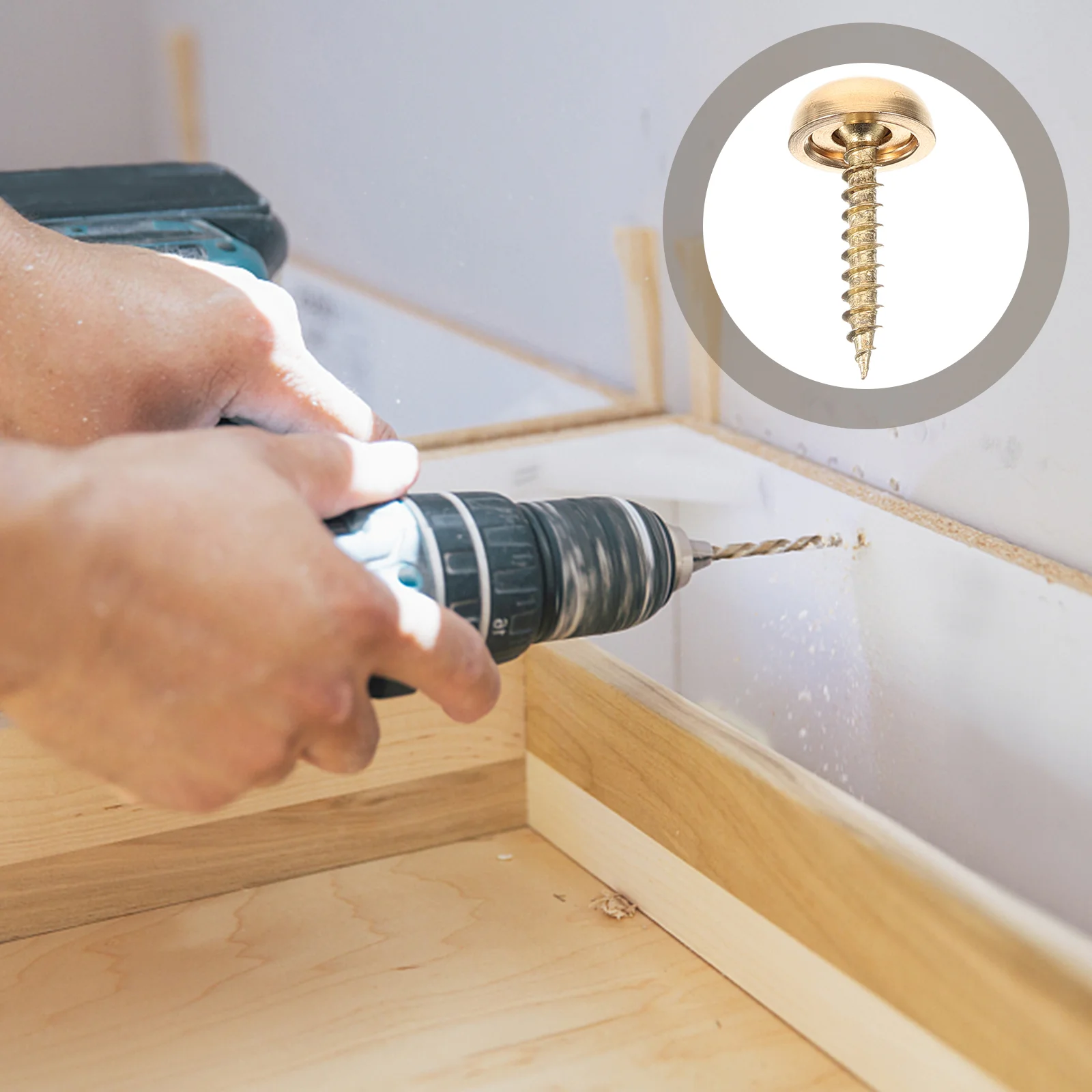 8 Pcs Screw Cover with Covers Caps Decorative Brass Mirror Screws for Wall Mounting