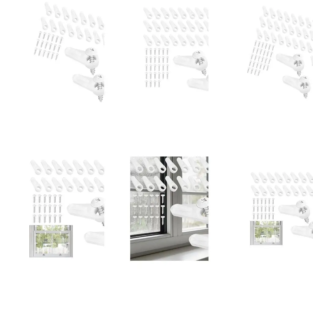 Home repair screen retainer hardware with screws, white plastic window parts for replacement and spare part storage D2RD