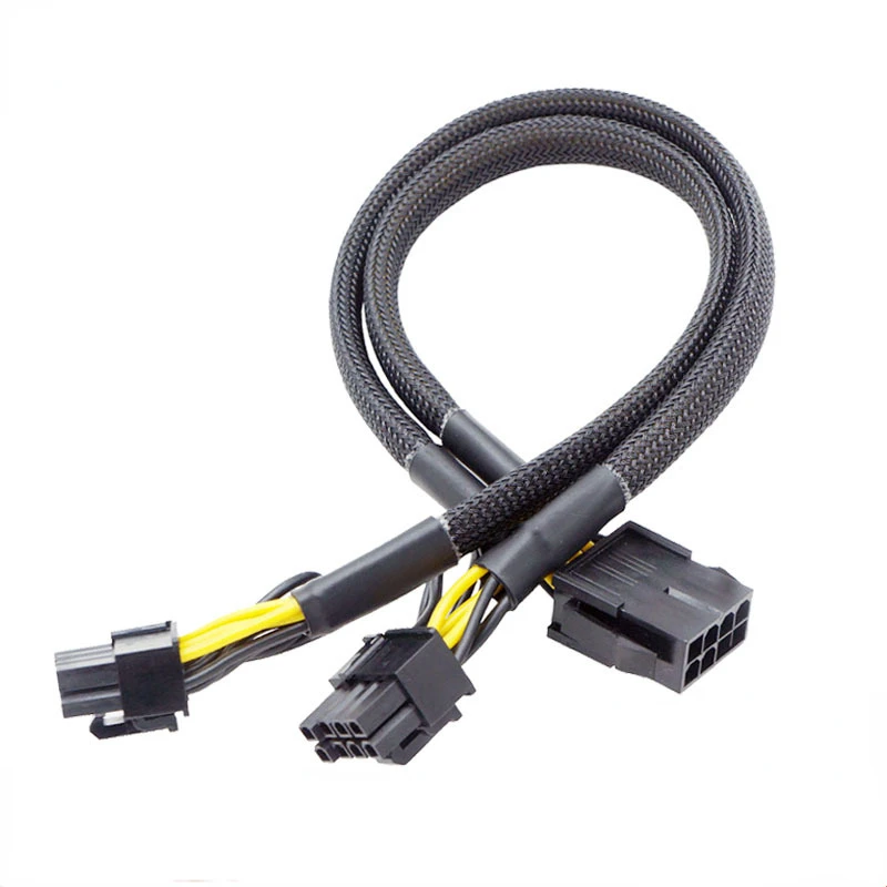 Power Adapter Cable Insulated Stable Performance 22/32cm 8Pin To Dual 8Pin (6 2)Pin Graphics Card Power Supply Extension Cable