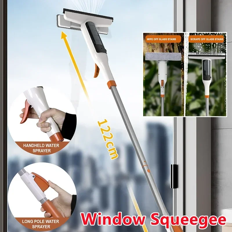 

Двусторонний инструмент для мытья окон, инструменты для мытья окон с ручкой-скруббером, мойка окон для стекла, уличный скребок