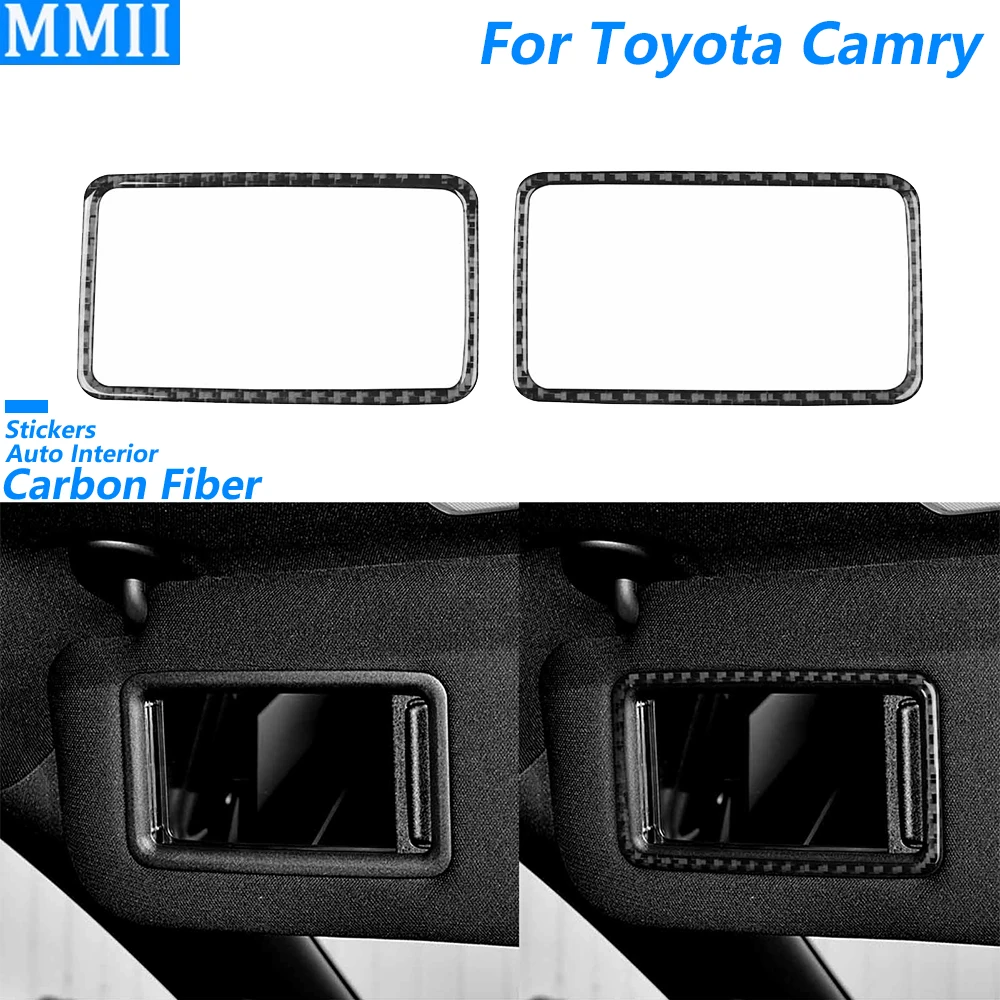 

Для Toyota Camry 2024 2025, углеродное волокно, передняя крыша, косметическое зеркало, рамка, панель, накладка, автомобильные аксессуары, декоративная наклейка