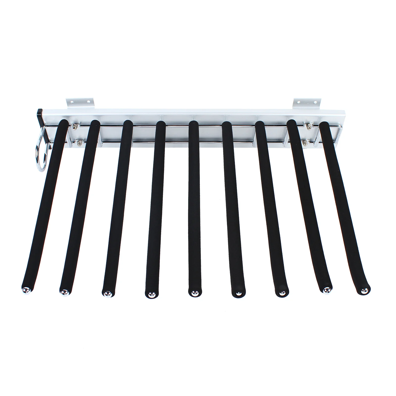 

Pull Out Trousers Rack 9 Arms Closet Pants Hanger Stainless Steel Rail Extendable for Clothes Towel Scarf Trousers Tie, 18.11x12.83in (Left Installation)