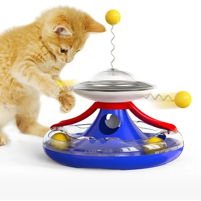 

Pet Cat Toys Tumbler Track Cat Turntable Food Leakage Toys Funny Cat Baseball Pet Self-pleasure Interactive Toys Supplies