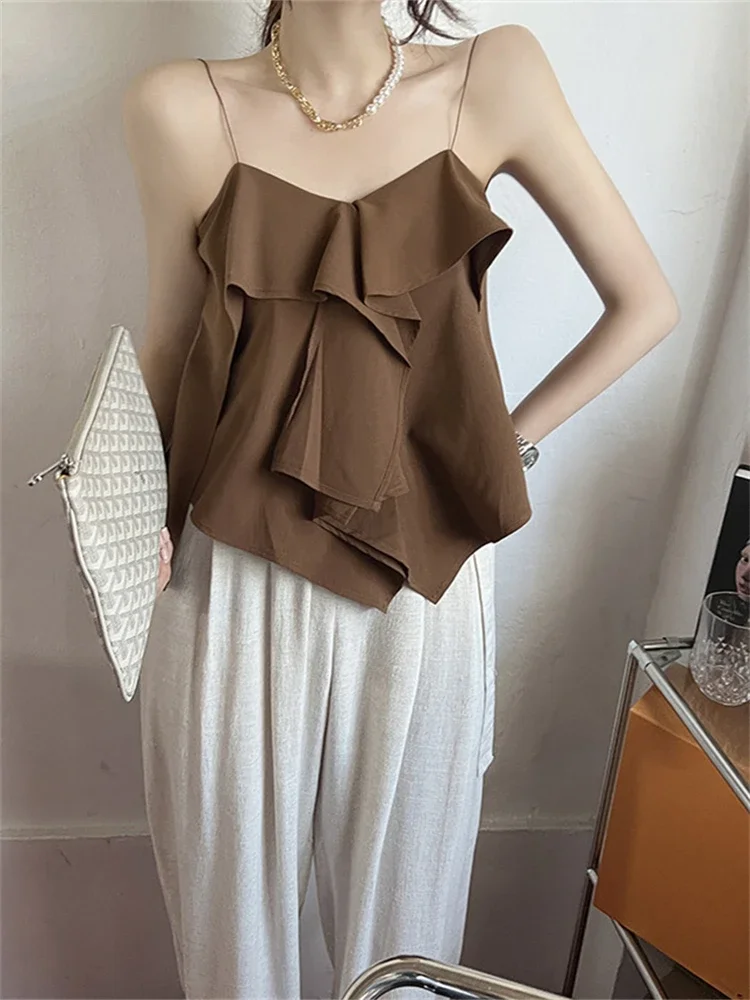 2023 Summer T Shirt Women Elasticity T-Shirt Woman Clothes Slim Tshirt Female Sleeveless Sexy Canale Tank Tops Crop Tops Women