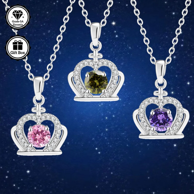 

Рождественский подарок LAMVOICE, подарок высокого качества, колье из стерлингового серебра S925, 1-каратное колье из циркония, ювелирные изделия для женщин