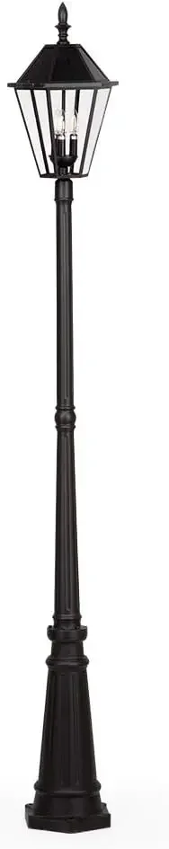 London 12513LE4-SL LED Post Solar Light Outdoor Vintage Street Lights for Lawn Patio Yard Pathway Garden