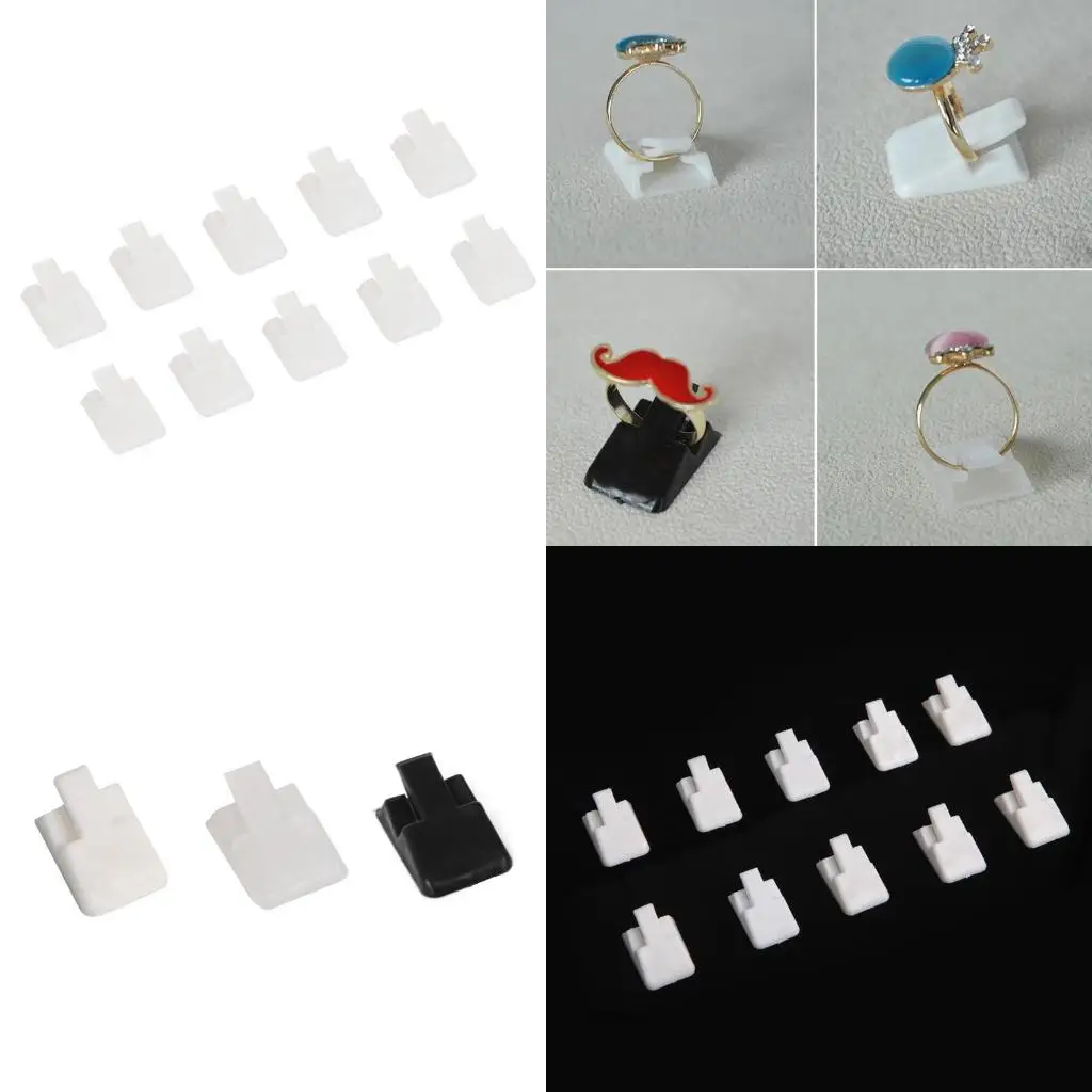 10Pieces/set Ring Storage Holder Jewelry Display Stands for Shows Ring Display Plastic Holder