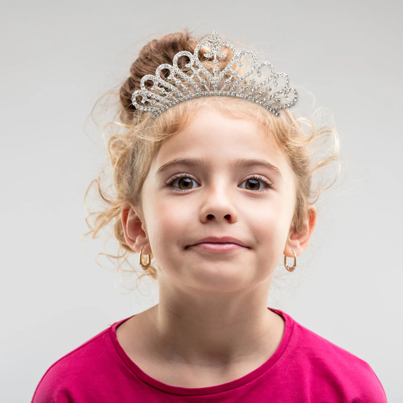 

4Pcs Rhinestone Pearl Crown Tiara Headdress with Comb Lightweight Elegant Party Photo Shoot Fairy Princess Crown