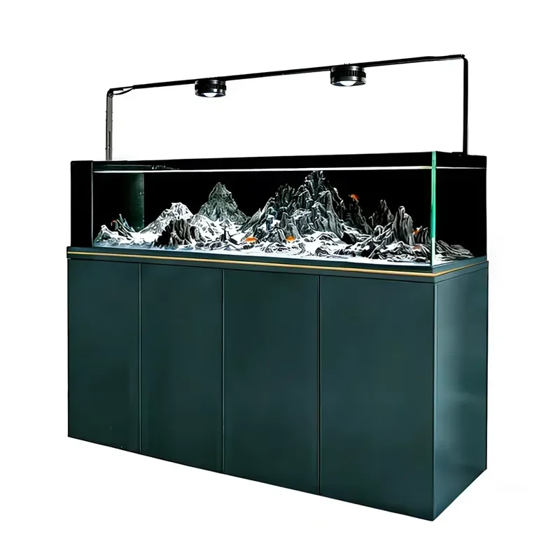 Ultra Clear Glass Stream Tank Industrial Style Side Overflow Sump Filter Native Aquascape Fish Tank for Living Room