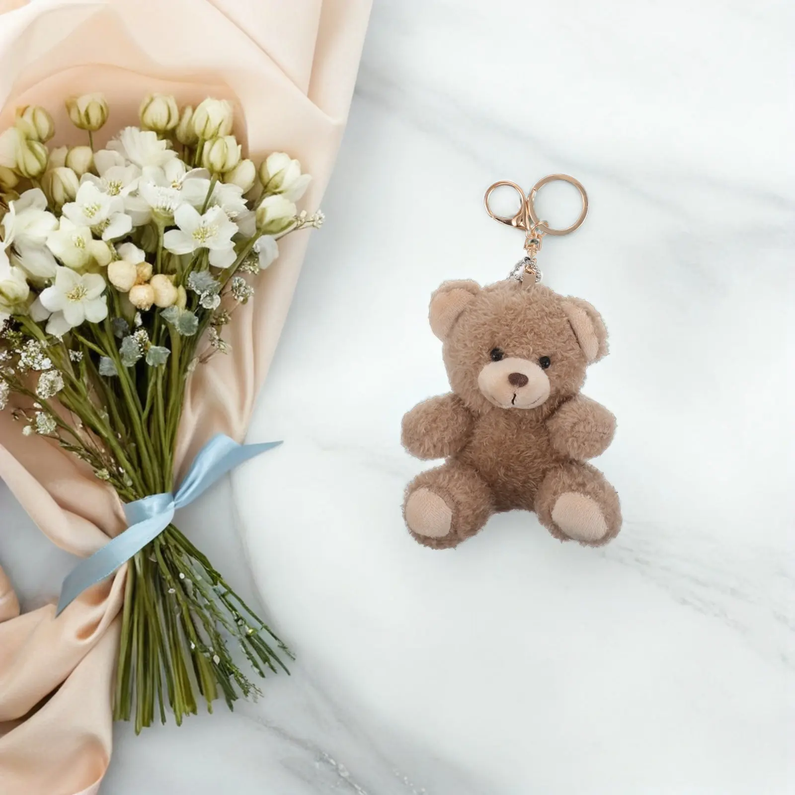 

3Pcs Soft Touch Bear Keychain Charming Design for Daily Carry Bag Decoration Key Ring Accessory Playful Gift for Bear Lovers