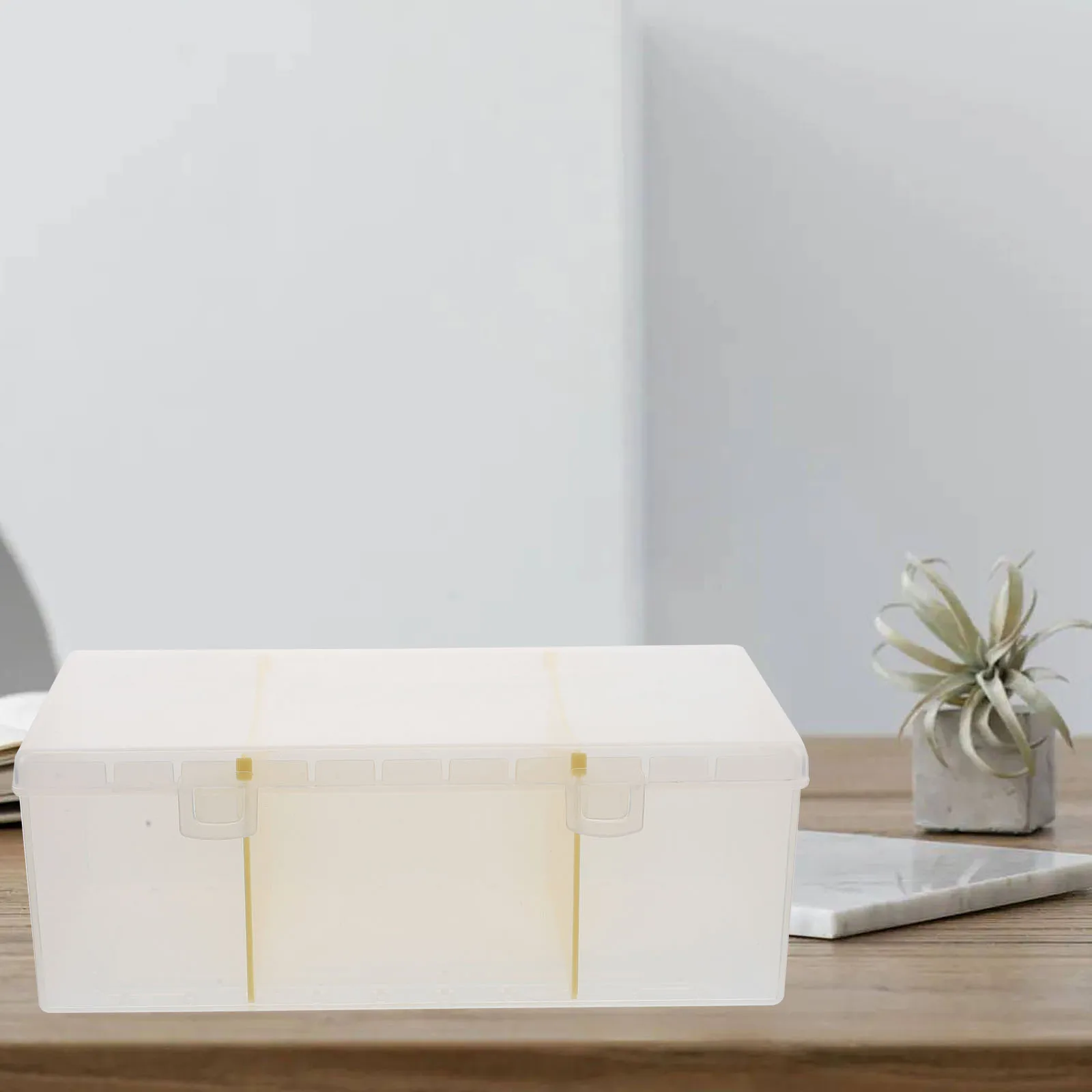 Transparent Card Box for Desk with Certificate Sorting Office Accessory Clear Plastic Business Cards Holder Storage Case