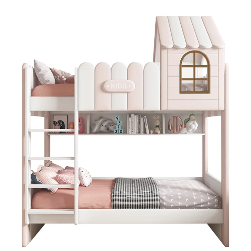 High and low with slide Princess bunk  High and low  Girls small apartment, high box bed