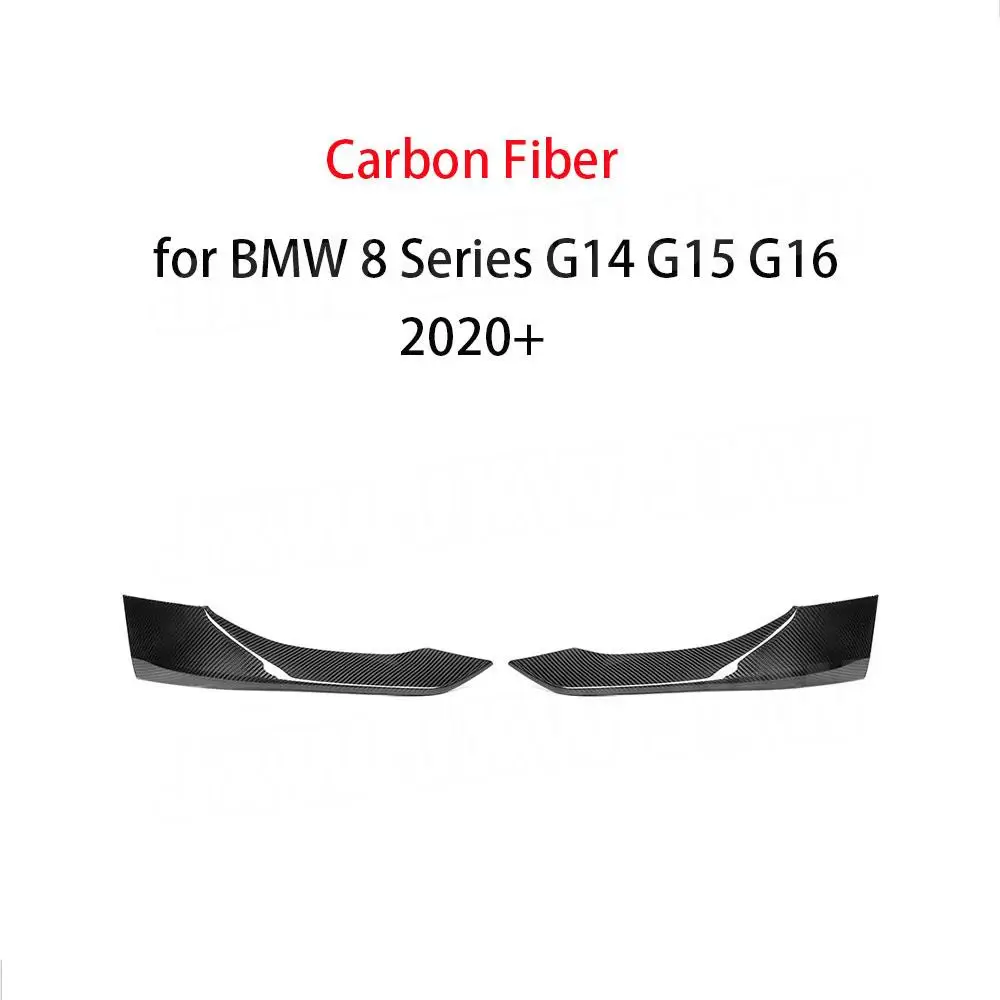 Front Lip Splitters For BMW 8 Series G14 G15 G16 2020 + Car Front Bumper Side Guard Dry Carbon Fiber