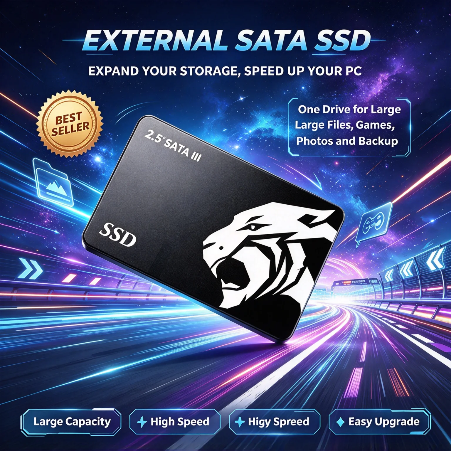 Solid State Disk 2.5-Inch SATA III, Embedded SSD, 1TB/500GB/2TB/4TB, Hard Drive, Notebook, Computer, Laptop, PC,