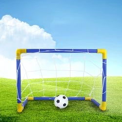 Indoor Outdoor Mini Folding Soccer Goal Post Net Set + Pump Home Game With Inflatable Football Sport Accessories For Children